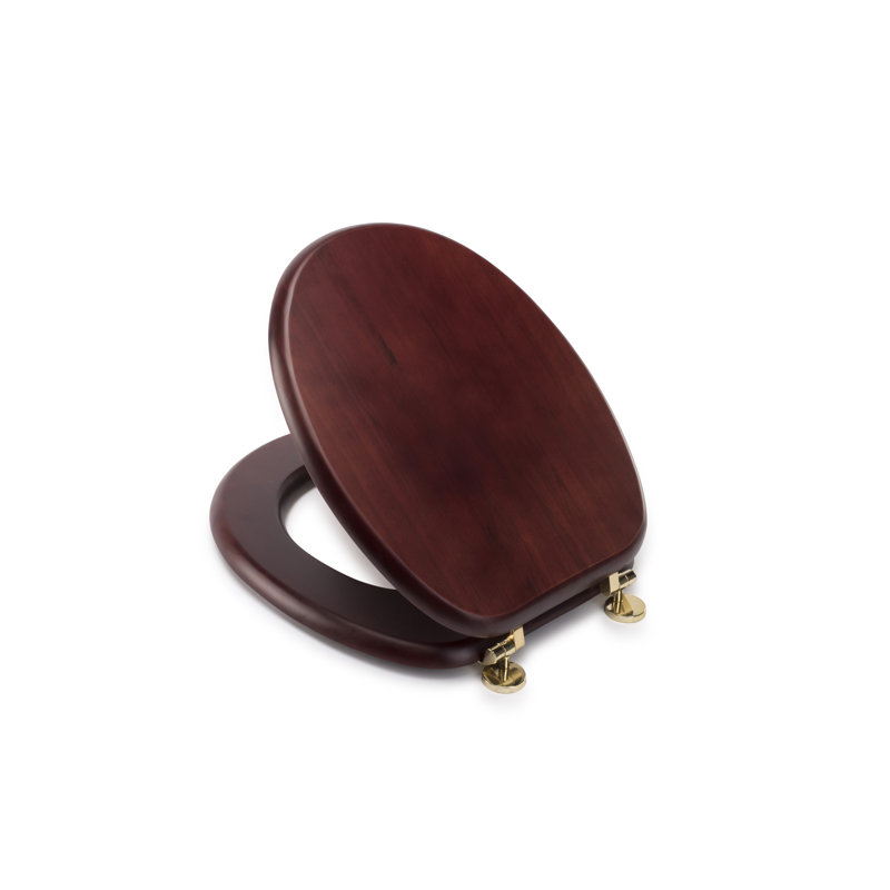 Antique Solid Pine Toilet Seat - Ergonomically Shaped for Comfort, Adjustable Hinges 110-200mm, Brass Fixings, All Fittings Included