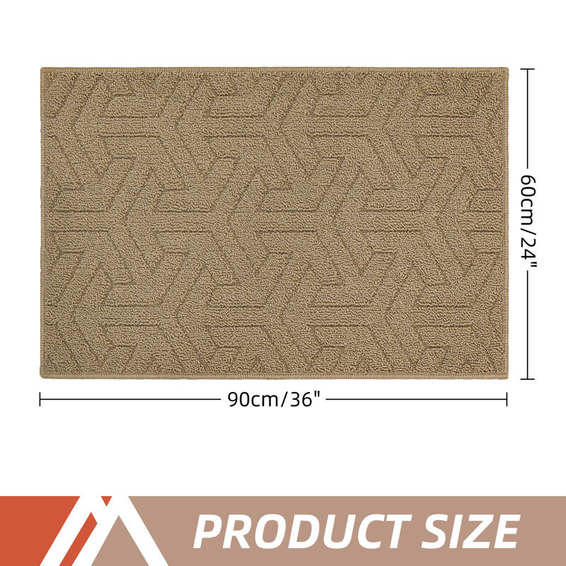 Paillasson intérieur antidérapant, Beige, L 24 po x L 36 po