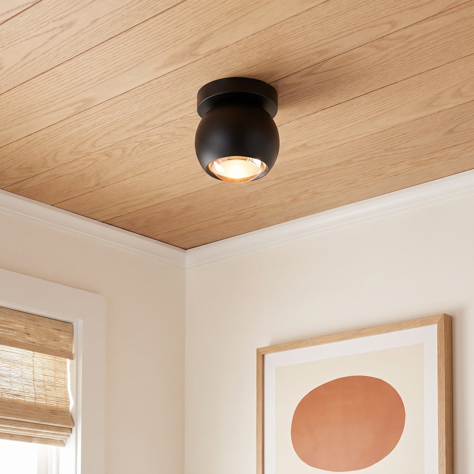 Jareth Single Light Flush Mount, Black