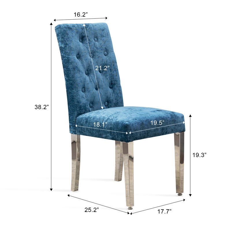 Set Of 4 Tufted Parsons Mino, Blue