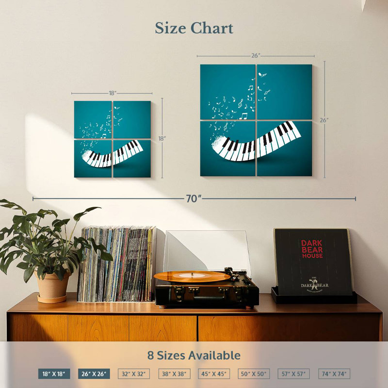 Piano Keyboard Notes, 26" H x 26" W