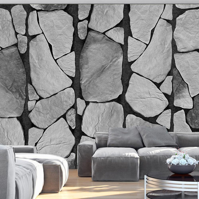 Rouleau de papier peint Big Stones, Gris