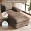 Canapé d'angle en chenille de 130 pouces de large en forme de U avec console pour animaux de compagnie, grands accoudoirs et porte-gobelets-131280809