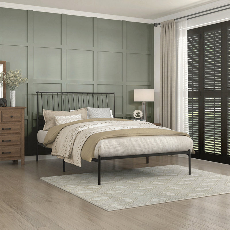 Aynsley Metal Platform Bed, Black, Full