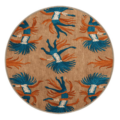Washable Dancing Hula Figures Hawaiian Area Rug