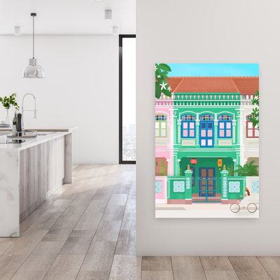 Singapore Colorful Traditional Vibrant Architecture City Wall Art Print