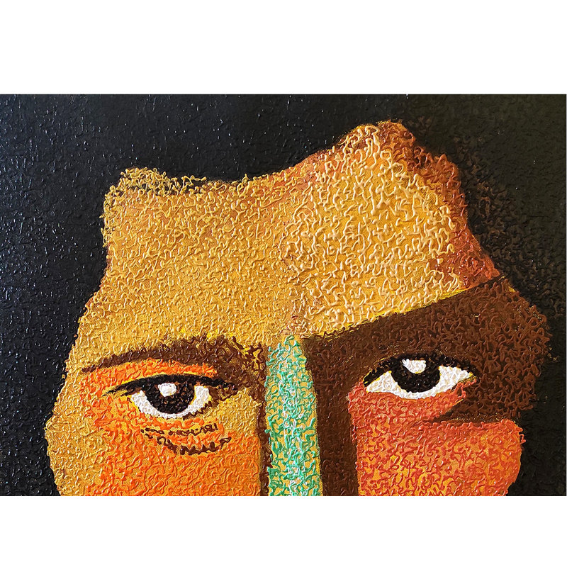 Visage de Jésus abstrait texturé | Technique mixte sur toile | Peinture par Akash Bhisikar