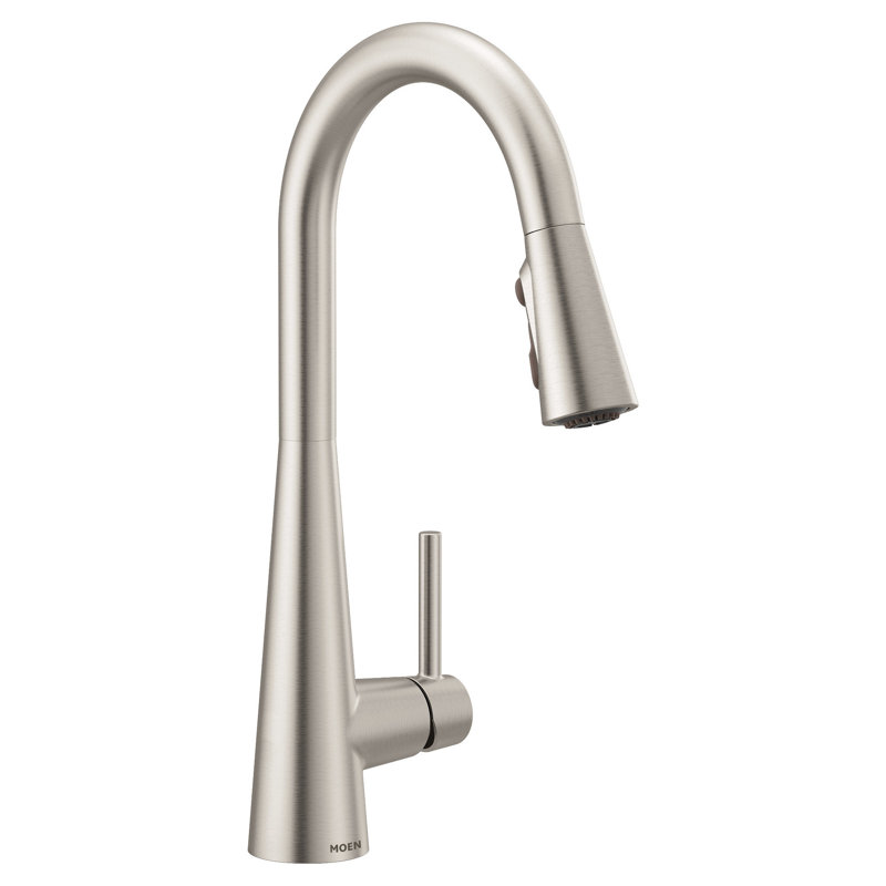 Moen Sleek Pull Down Single Handle Kitchen Faucet with Power Boost Technology and Duralock, Spot Resist Stainless