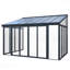 Housse de patio fermée de 10 pi x 14 pi avec 3 portes coulissantes verrouillables, véranda toutes saisons avec cadre en alliage d'aluminium, toit en polycarbonate et système de panneau de panneau d'endurance en PC solide et transparent pour terrasse de jardin