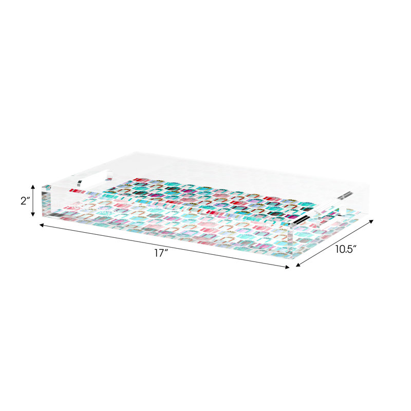 Decorative Tray, 17"W x 10.5"D x 2"H