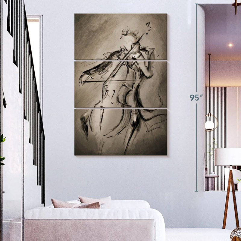 Abarca The Cellist Abstract, 74" H x 48" W