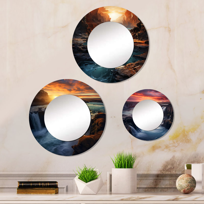 Elikapeka Metal Round Mirror