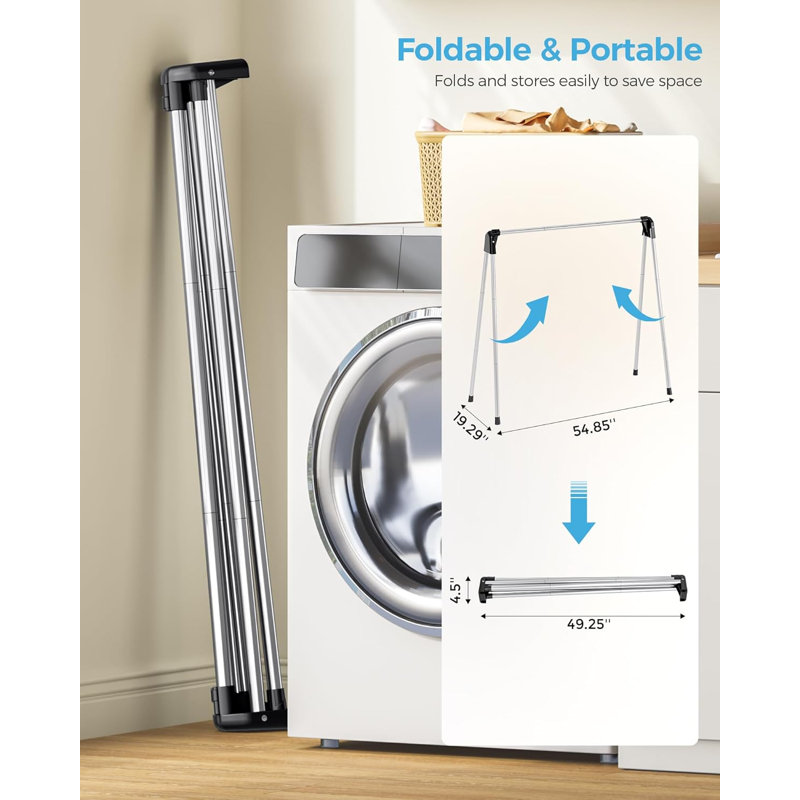 Clothes Drying Rack Foldable, Stainless Steel Laundry Drying Rack Collapsible