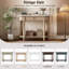 Console étroite Trexm avec coin incurvé, table de hall d'entrée rétro avec tiroir supérieur et tablette ouverte, tables de console de canapé pour le hall d'entrée, le couloir et le salon (beige et blanc)-47007046