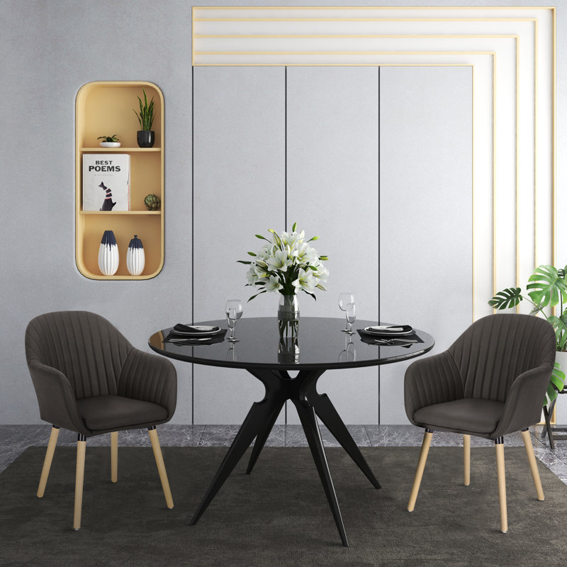Seema Upholstered Dining Chair, Anthracite