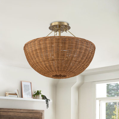 Plafonnier semi-encastré 3 lumières Boho Coastal