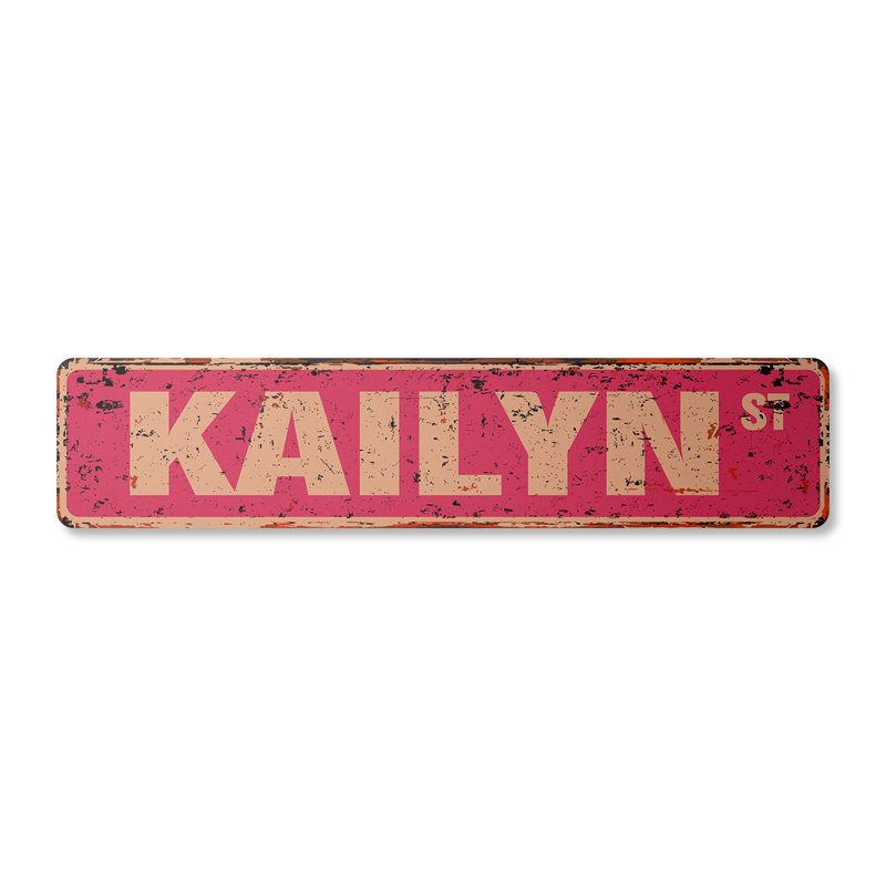 Plaque de rue en aluminium Kailyn 4 po x 18 po