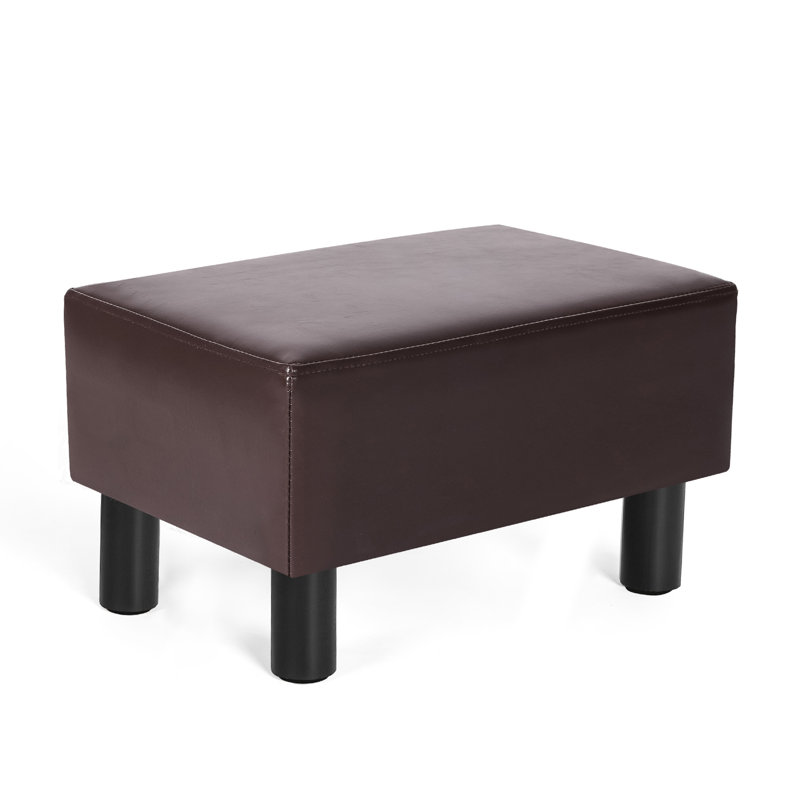 Sciacca Faux Leather Ottoman, Brown