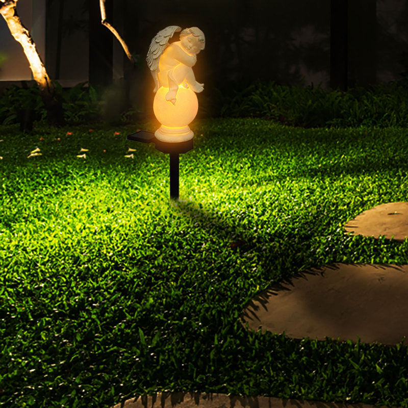 European-style Solar Outdoor Resin Little Garden Floor Lamp Garden Decoration Floor Lamp