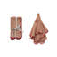 Ensemble de 4 serviettes carrées festonnées en coton avec bords contrastants et motif à carreaux, orange, blanc et rose-1731492140