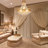 9-light Empire Tiered Crystal Gold/Bronze Chandelier-337232136-337232137-337232148