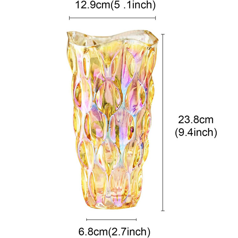 Glass Table Vase, Gold