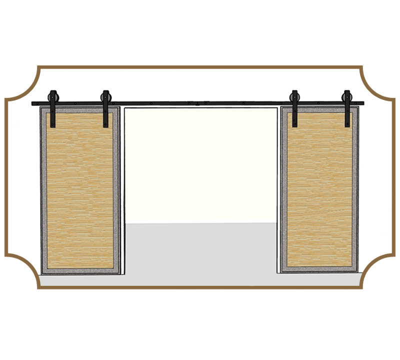 Baarde Sliding Door Hanger Frame Hardware Kit, 400cm