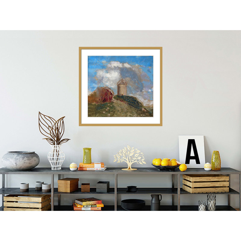 «Le Moulin a Vent» par Odilon Redon, impression giclée sur cadre, H 33,5 po x l 35,25 po
