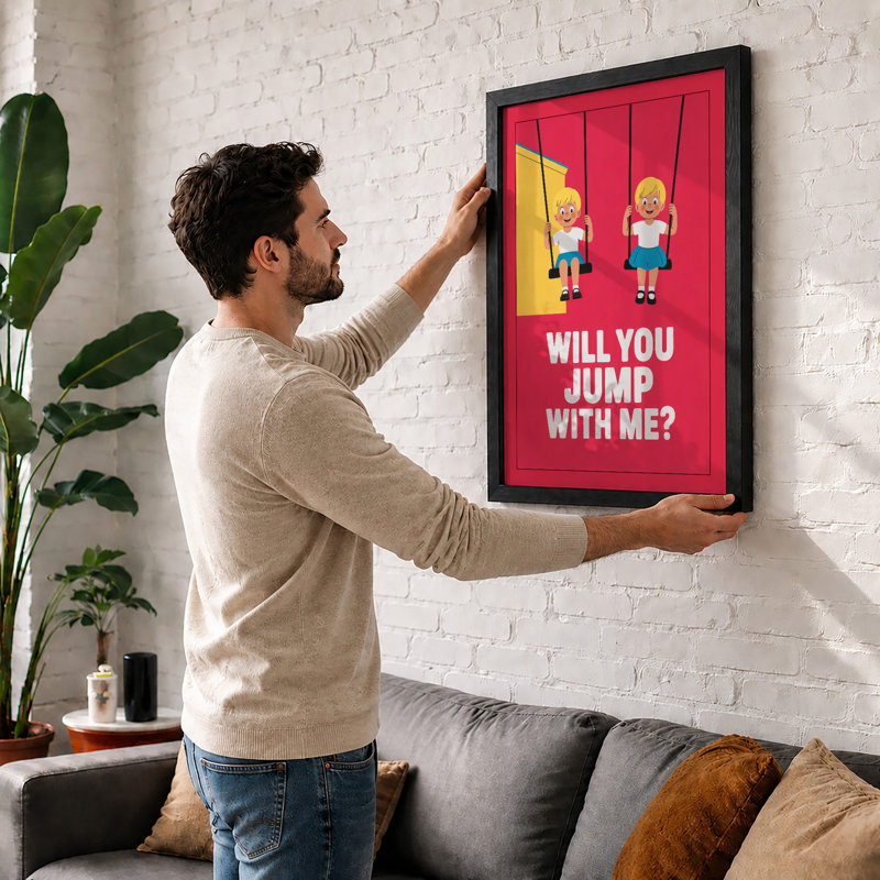 Will You Jump With Me Typography - Print, Unframed, A1 - 84.1 x 59.4 cm