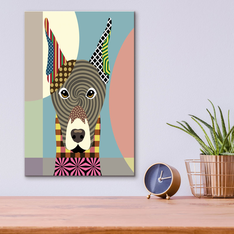 «Doberman Pinscher» par Lanre Adefioyue, H 16 po x l 12 po x P 0,13 po