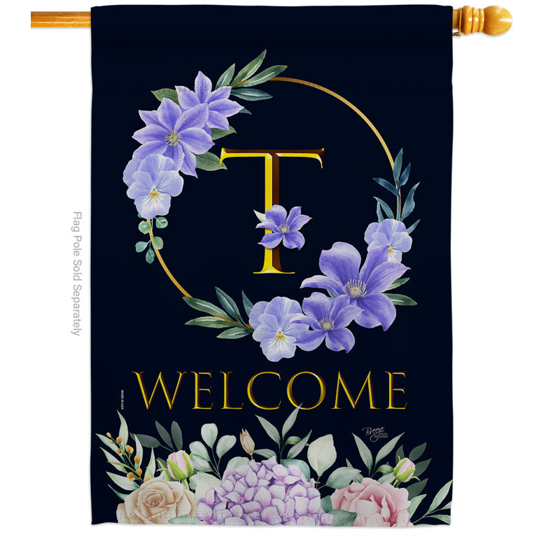 Drapeau de maison en polyester 40 x 28 po Welcome, T