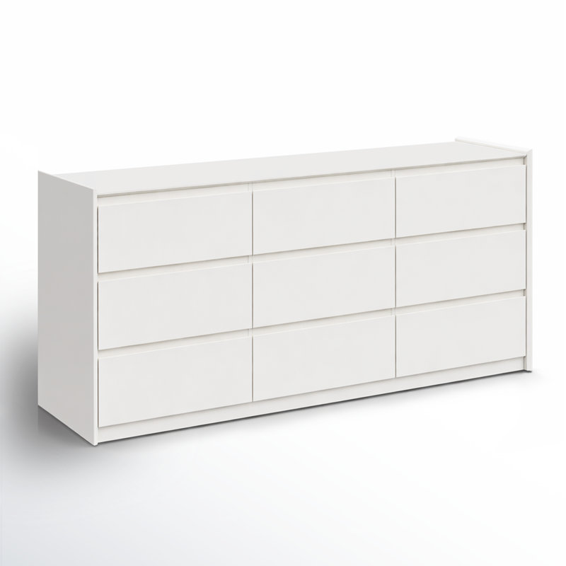 Commode double moderne avec tiroir White, Blanc, 63"