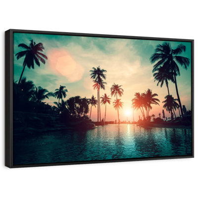 Soft Sunset Over Palm Trees Canvas Print