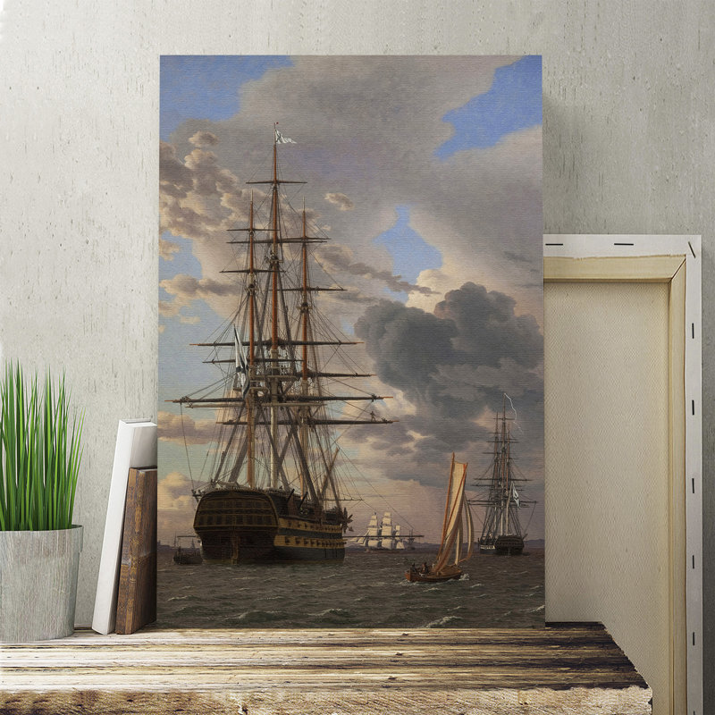 Sailing Ship 4 by Christoffer Wilhelm Eckersberg - Wrapped Canvas, 76cm H x 50cm W