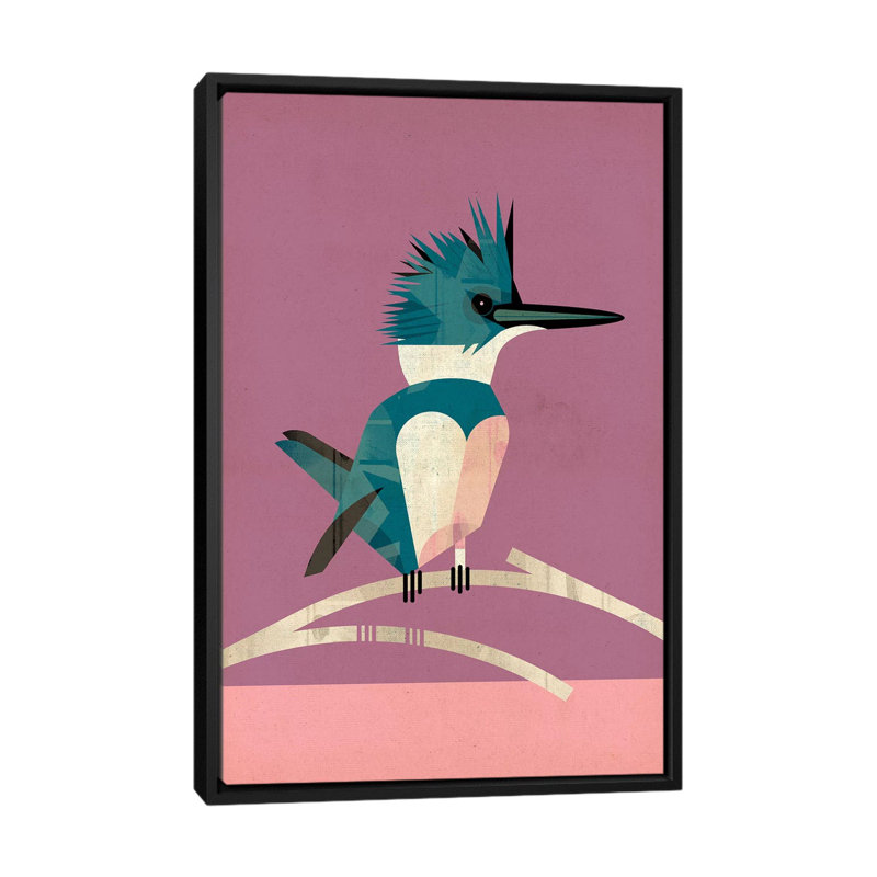 Kingfisher 1 Piece Wall Art on Canvas, 101.6 cm H x 66.04 cm W, Black Framed