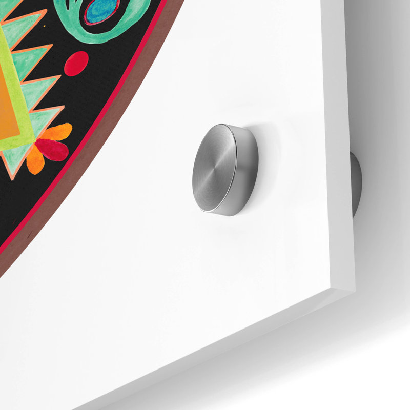  «Talavera Tex-mex 1» par Art Licensing Studio, art mural en verre acrylique, 24 po x 24 po, H 24 po x l 24 po