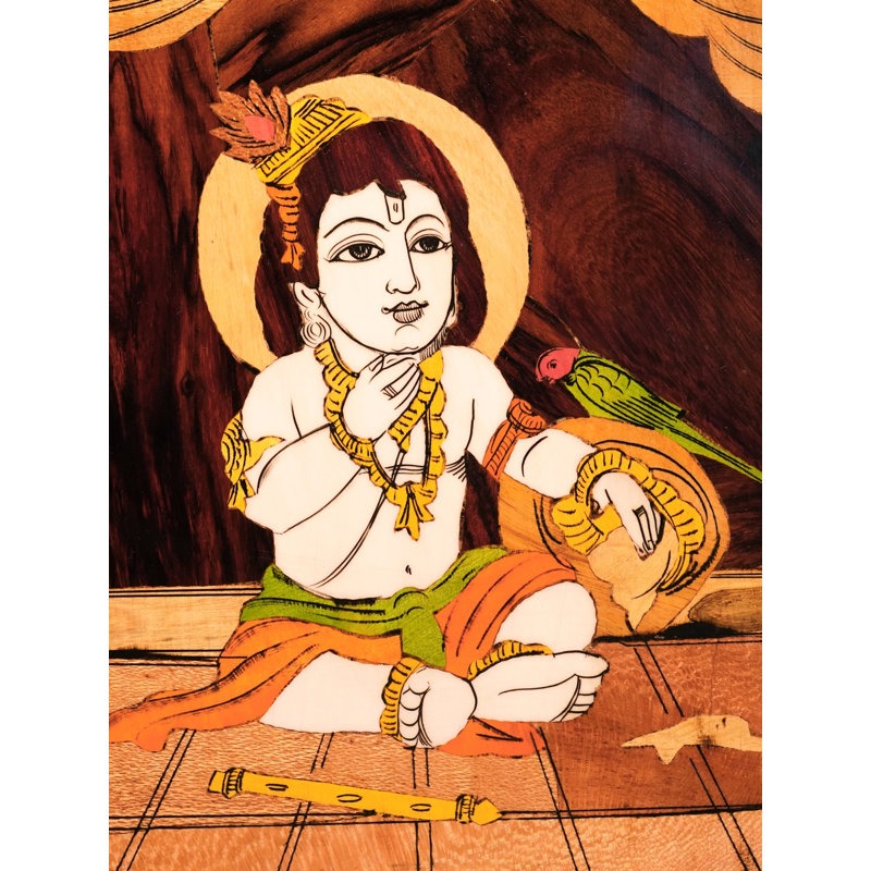 «Kallalagar Temple», peinture à l'huile par Gokulam Vijay sur toile indienne de 60 po x 96 po