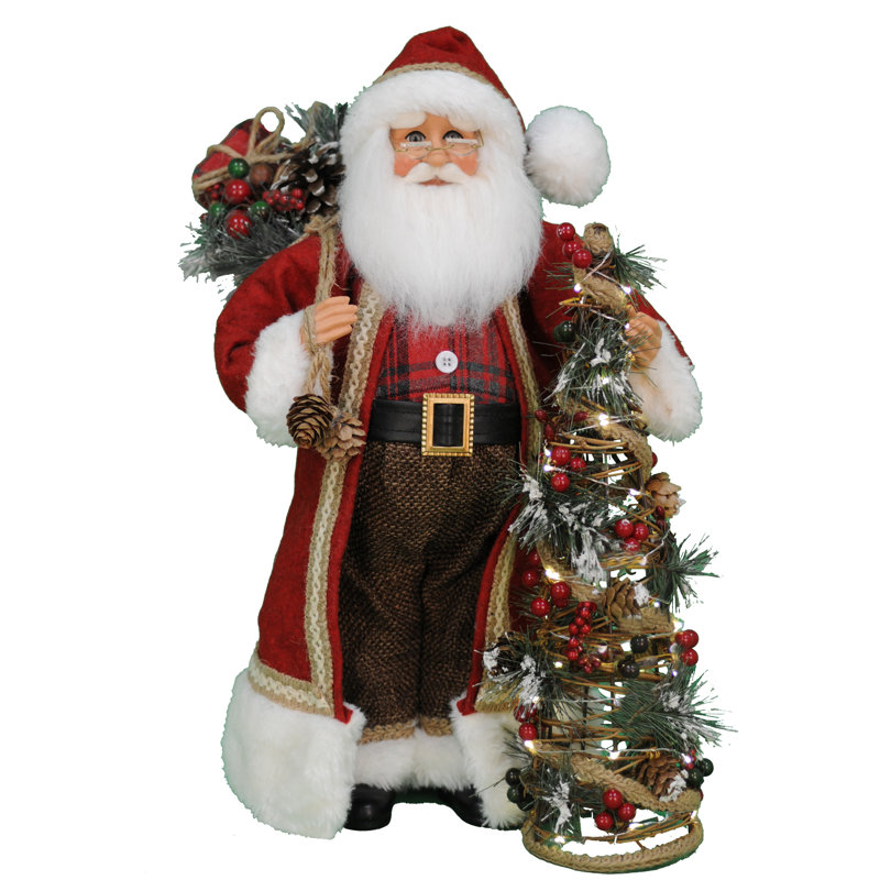 Lighted Woodland Pine Santa