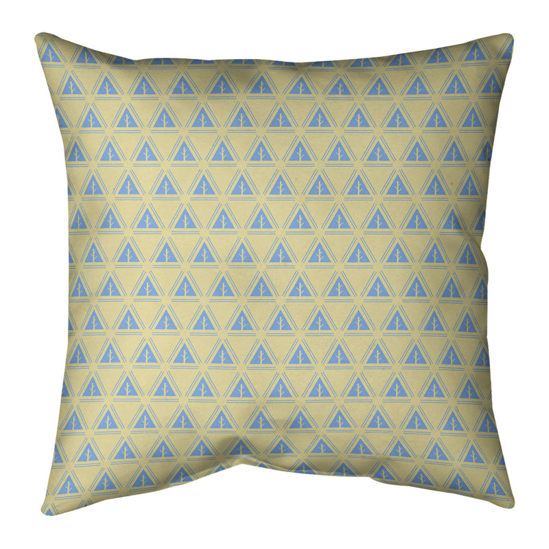 Barbra Classic Minimalist Tree Pattern Throw Pillow, 20" x 20", Poly Fill, Small Yellow/Sky Blue