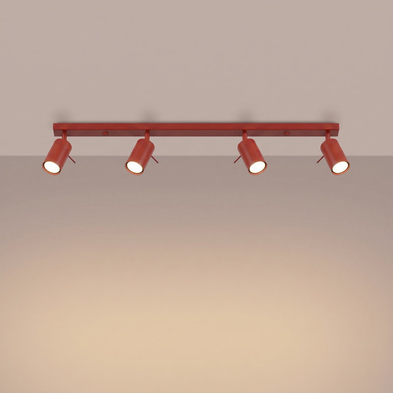 RING Steel Spotlight, Red, 80x6x16 cm, 4 Lights