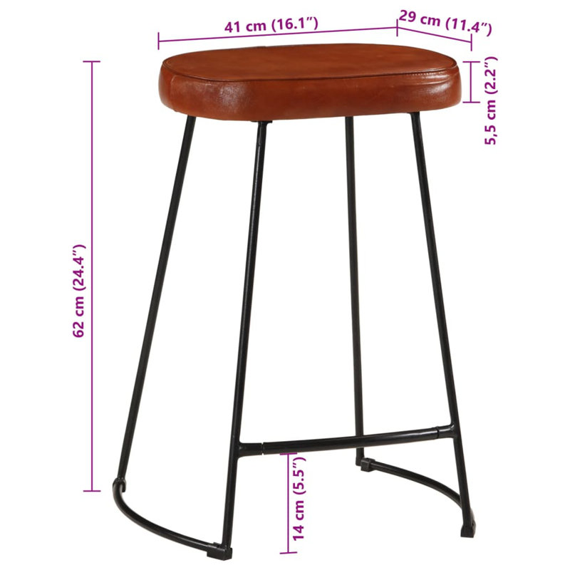 Alonzia Upholstered Counter Stool with Metal Frame