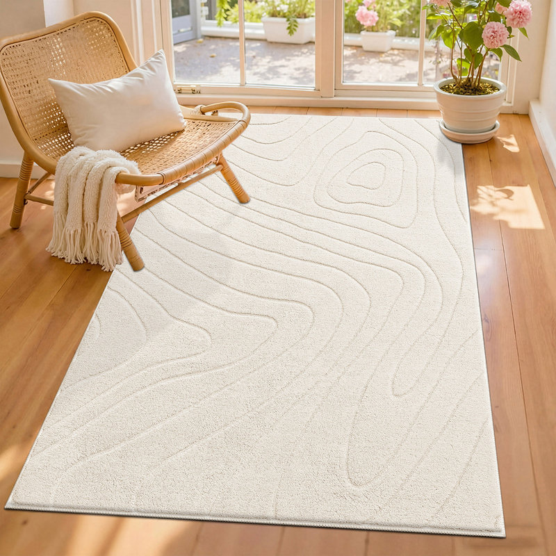 Tapis d'intérieur moderne antidérapant lavable Modern, Rectangulaire 3 pi x 5 pi