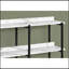 Table d'appoint, console, vestibule, étroit, canapé, salon, chambre à coucher, stratifié aspect marbre blanc, métal noir, contemporain, moderne-118038027
