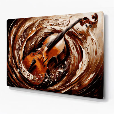 Art musical en métal contrebasse brune