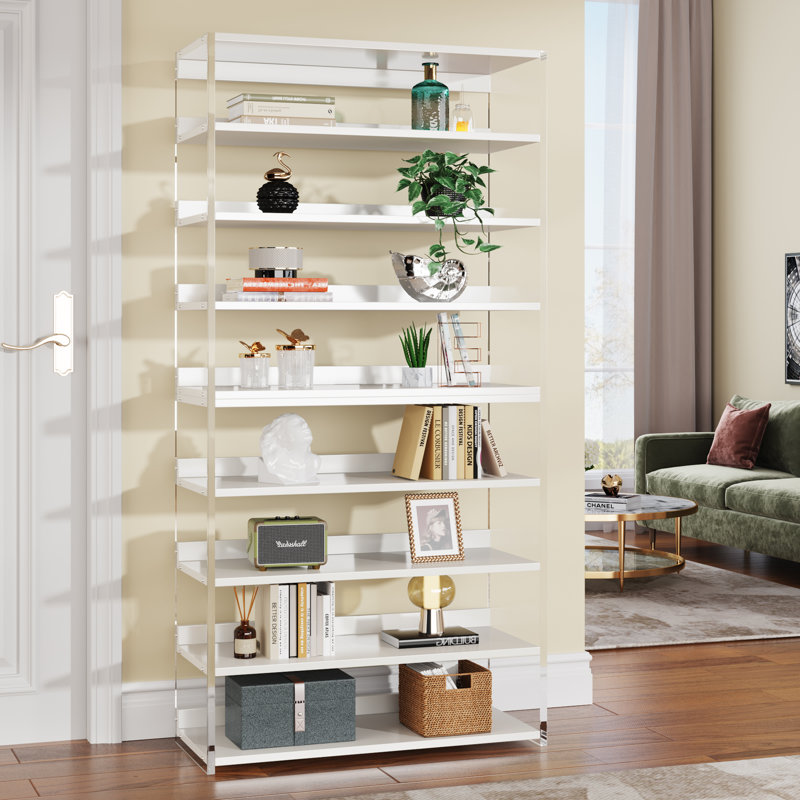8-Tier Acrylic Bookshelf, White