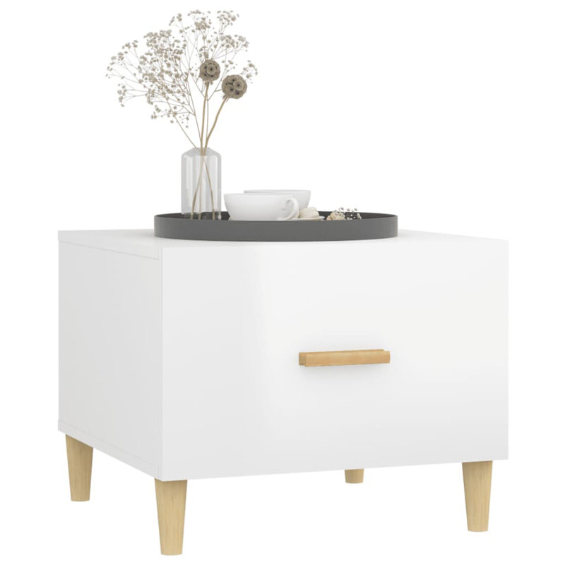 Liverpool Side Table with Storage, High Gloss White