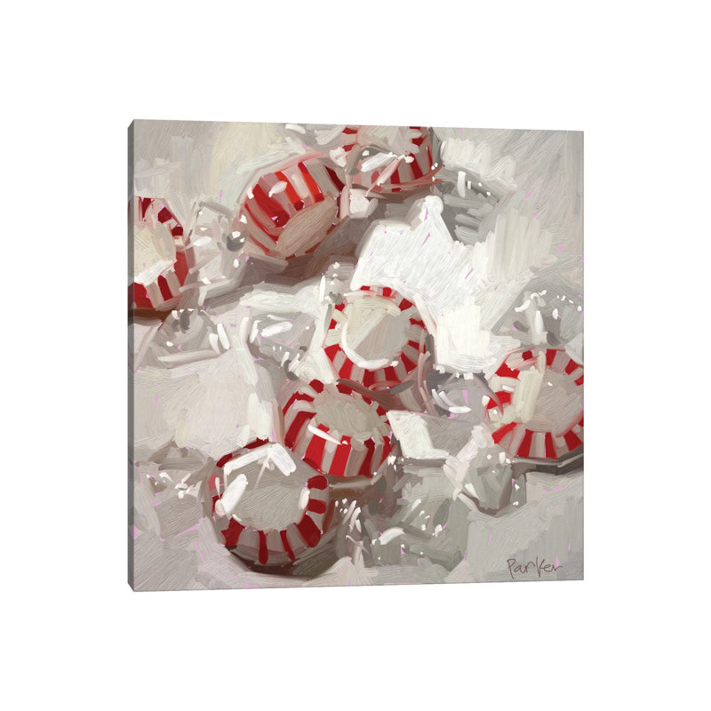 Peppermint Party by Teddi Parker - Painting on Canvas, 45.72cm H x 45.72cm W x 1.91cm D, Wrapped Canvas
