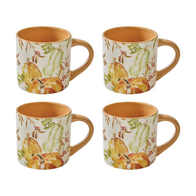  Ensemble de 4 tasses citrouille d'automne Fall Festival