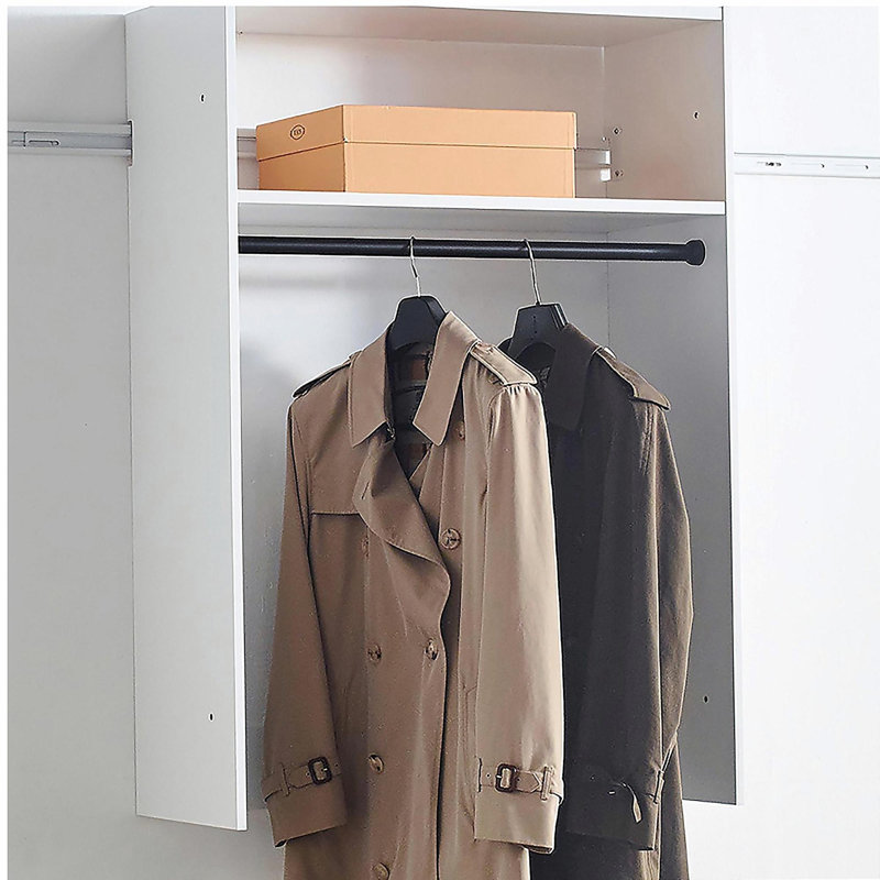 Devi White Wall Mounted Wood Closet System, White
