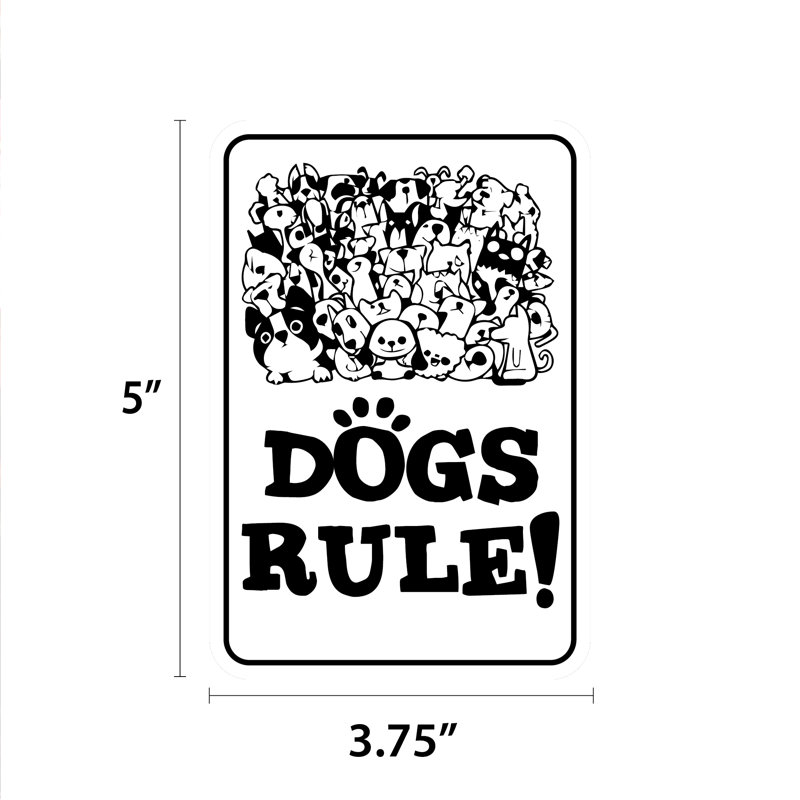 Mini enseigne de jardin Dogs Rules